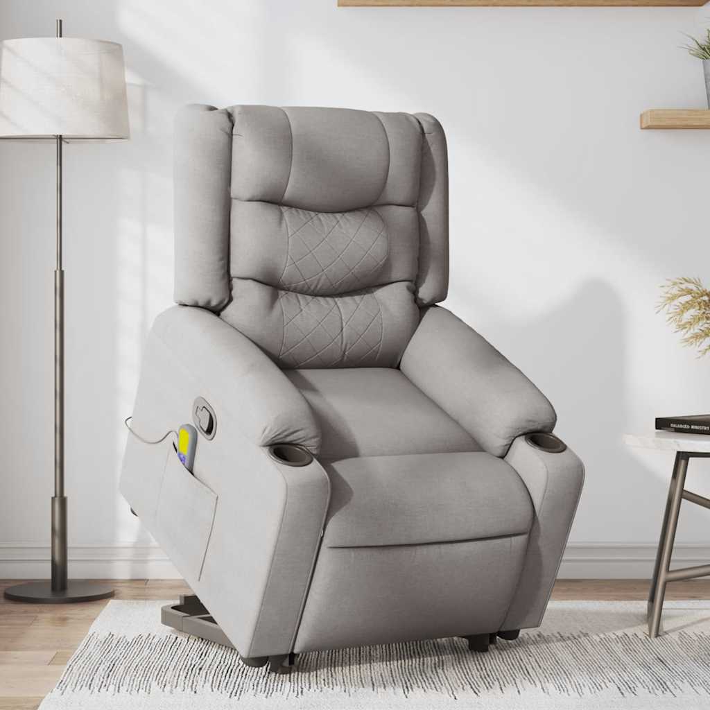 Fauteuil de massage inclinable gris nuage tissu - XIOS