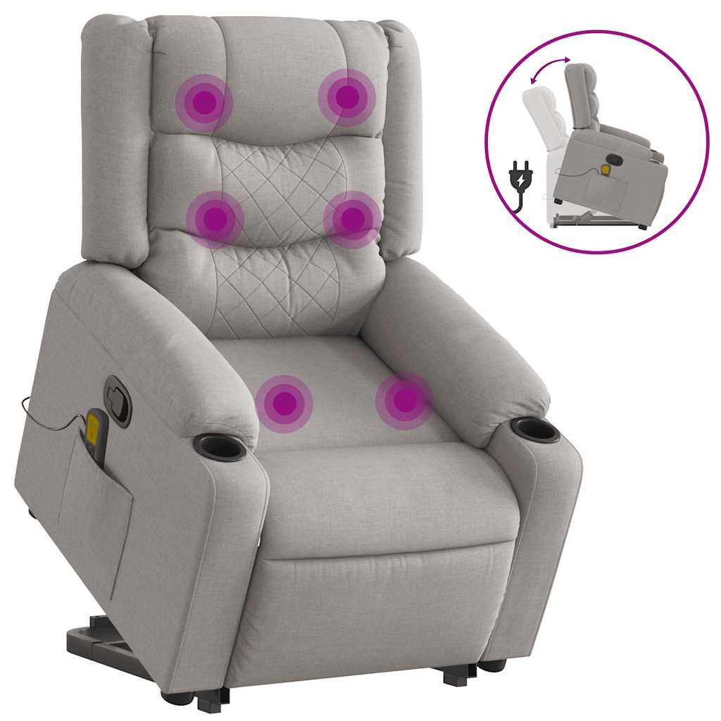 Fauteuil de massage inclinable gris nuage tissu - XIOS