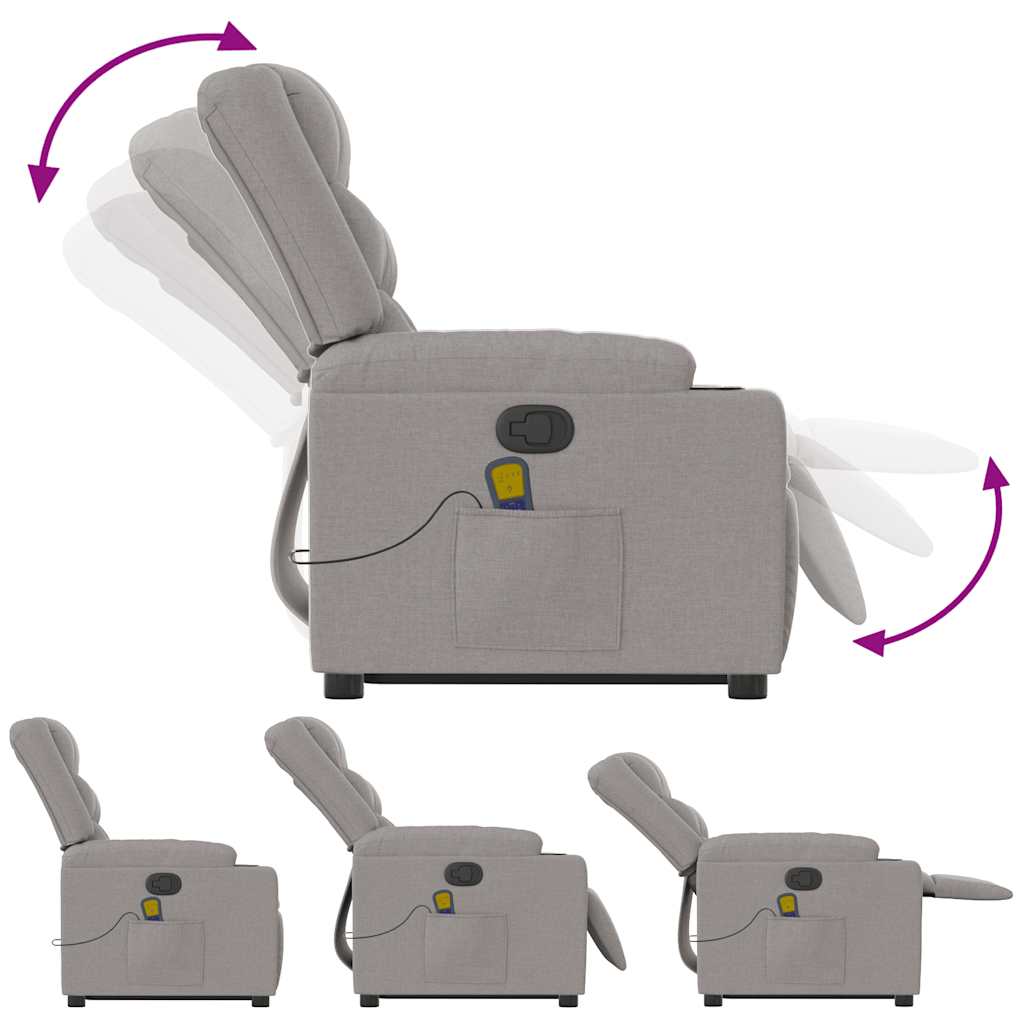 Fauteuil de massage inclinable gris nuage tissu - XIOS