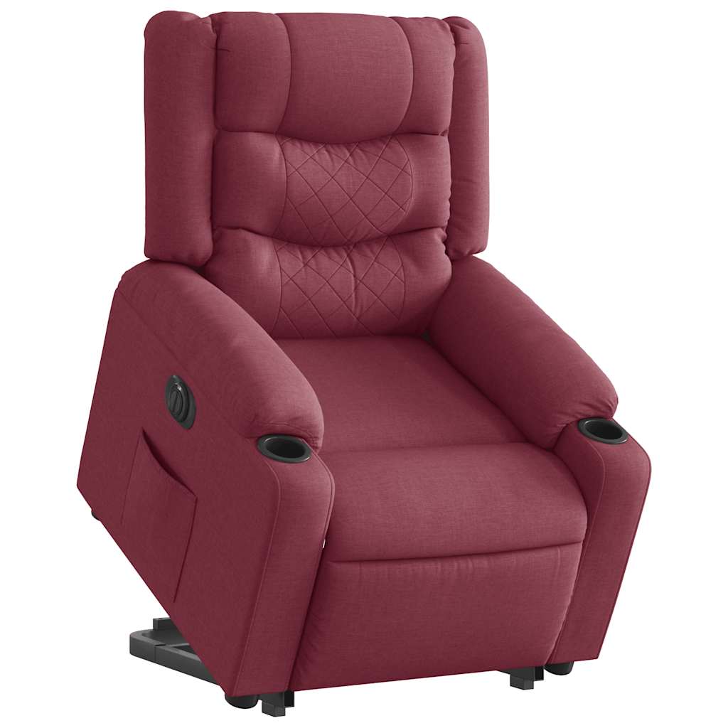 Fauteuil inclinable électrique rouge bordeaux tissu - XIOS