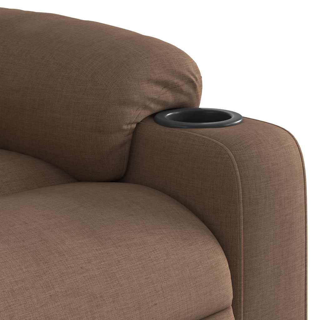 Fauteuil inclinable électrique marron tissu