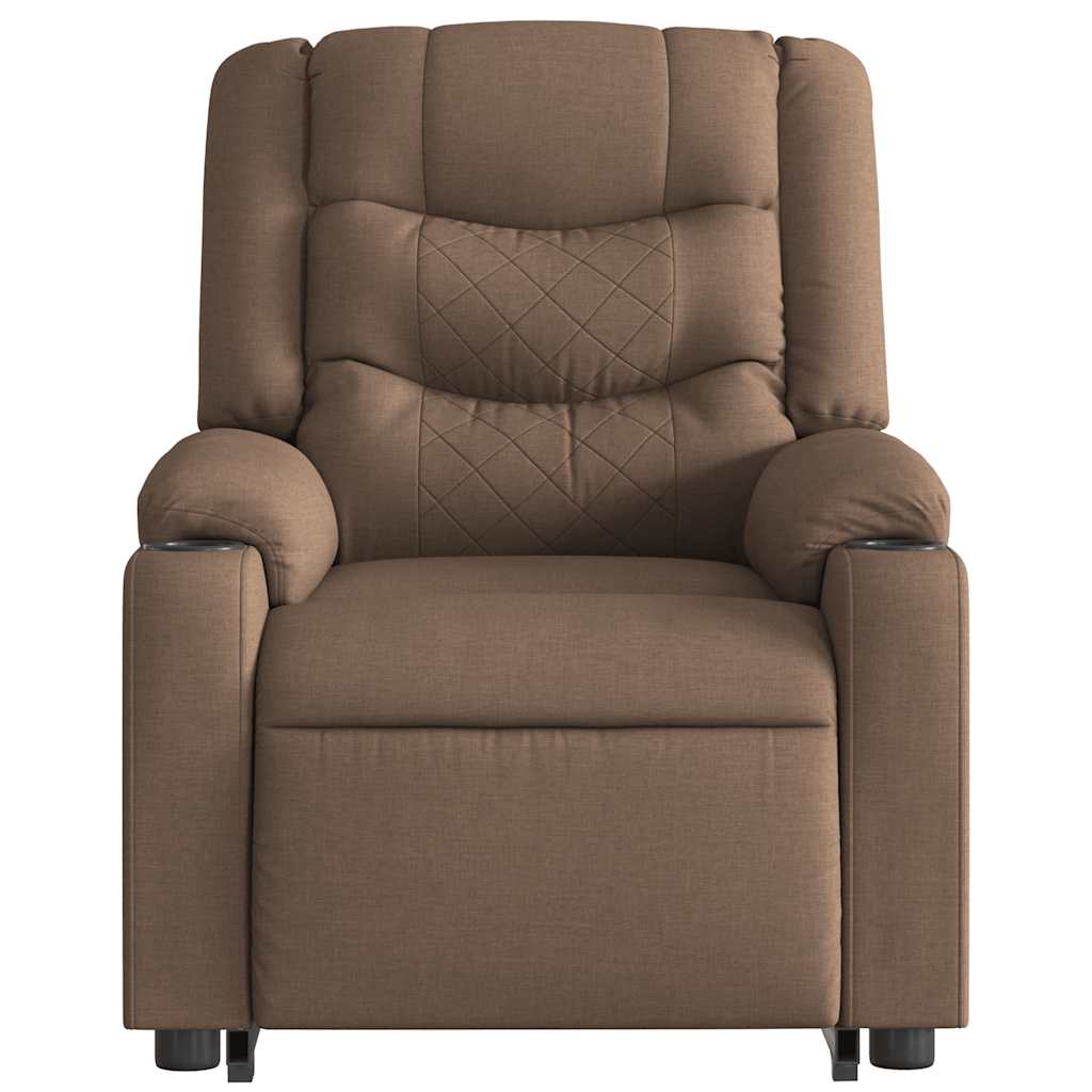 Fauteuil inclinable électrique marron tissu - XIOS