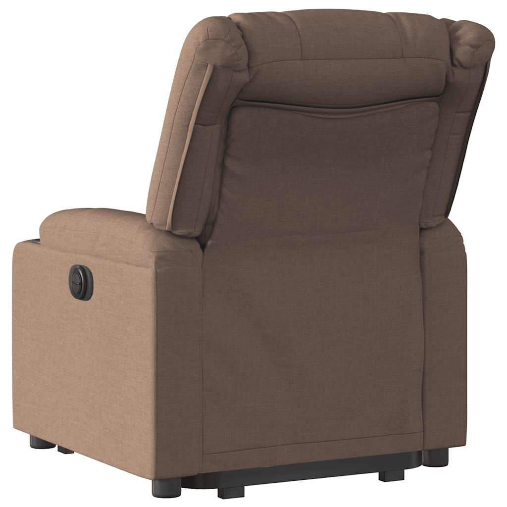 Fauteuil inclinable électrique marron tissu