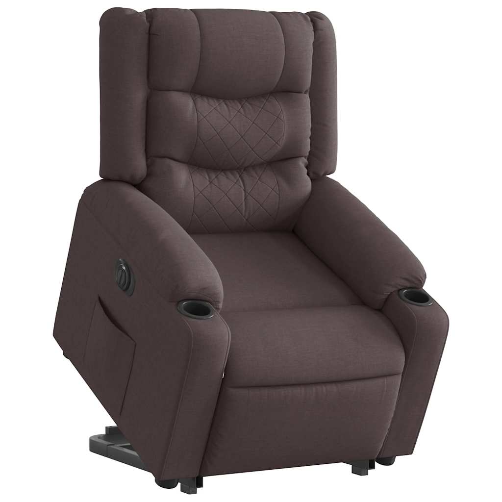 Fauteuil inclinable électrique marron foncé tissu - XIOS