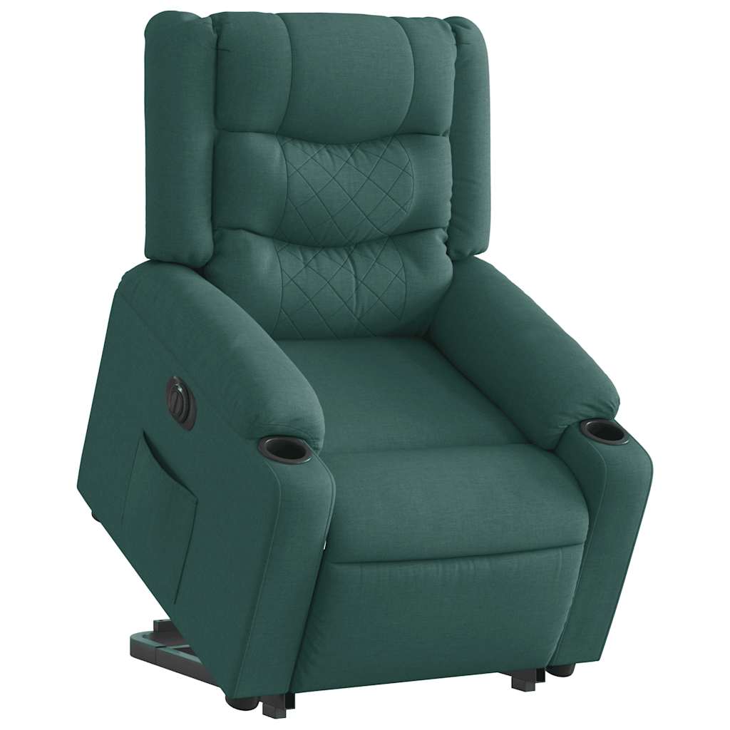 Fauteuil inclinable électrique vert foncé tissu - XIOS
