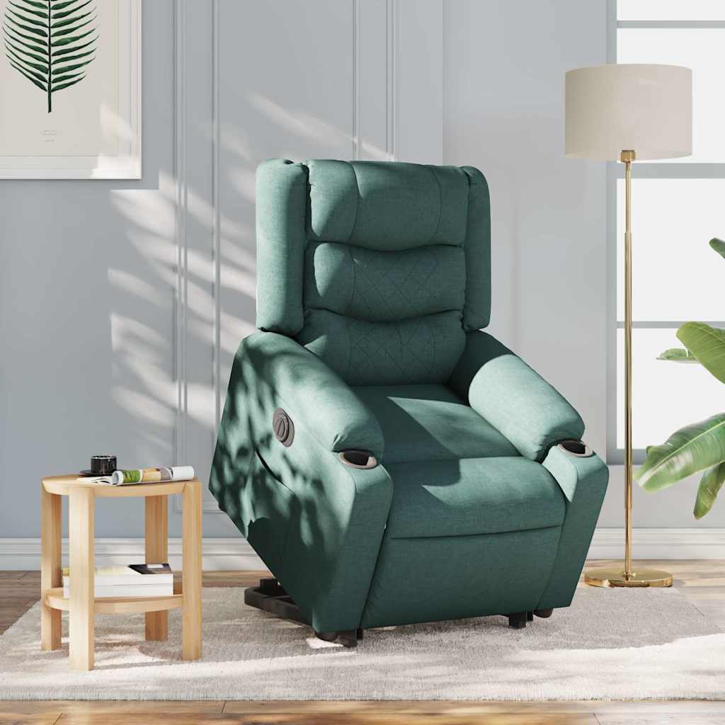 Fauteuil inclinable électrique vert foncé tissu - XIOS