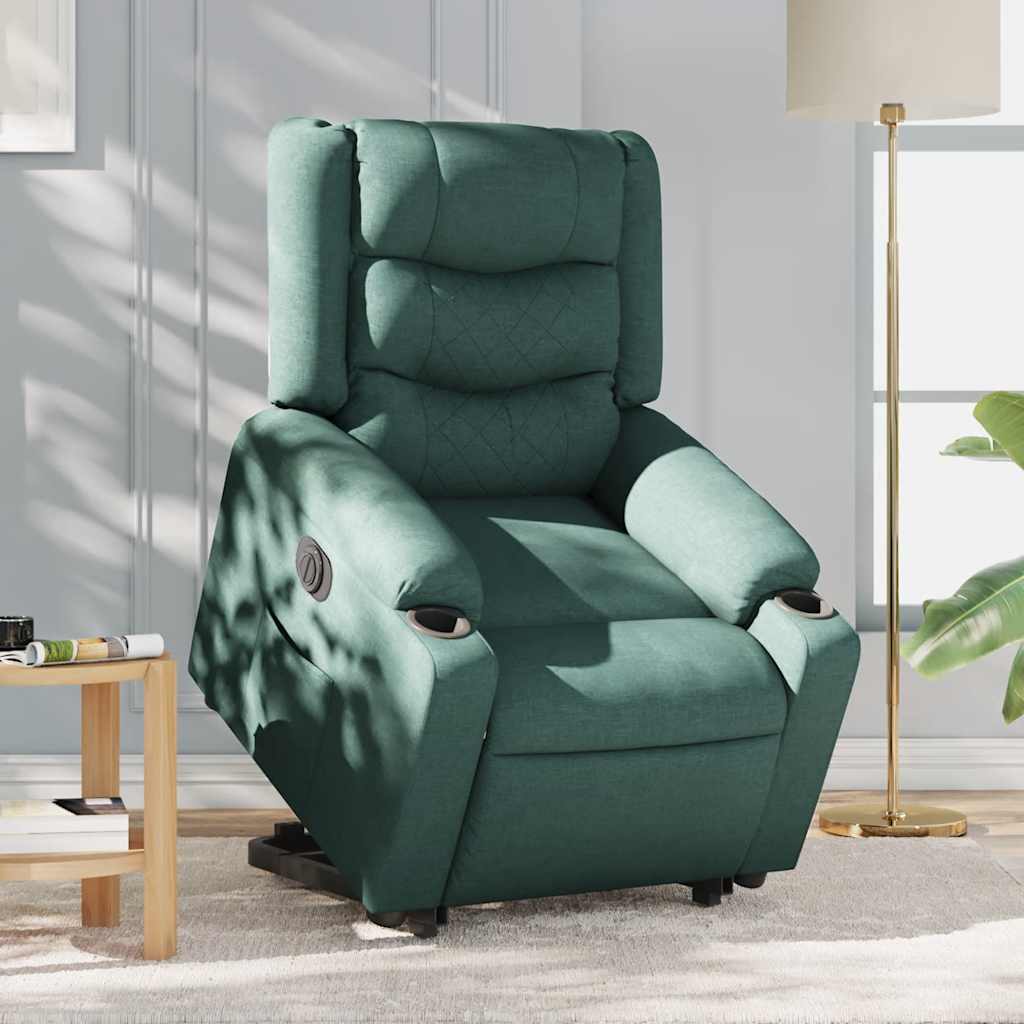 Fauteuil inclinable électrique vert foncé tissu - XIOS