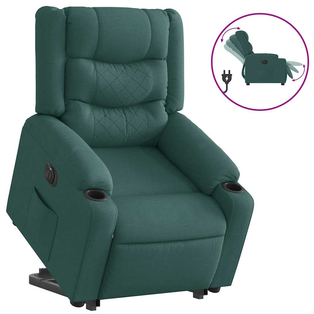 Fauteuil inclinable électrique vert foncé tissu - XIOS