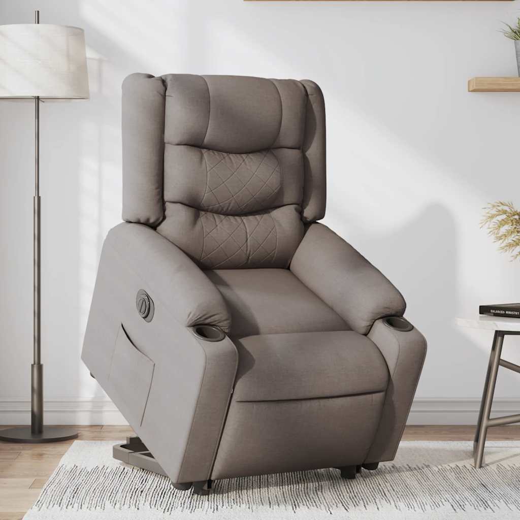 Fauteuil inclinable électrique taupe tissu
