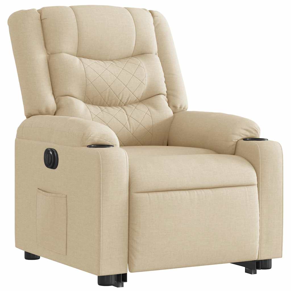 Fauteuil inclinable électrique crème tissu - XIOS