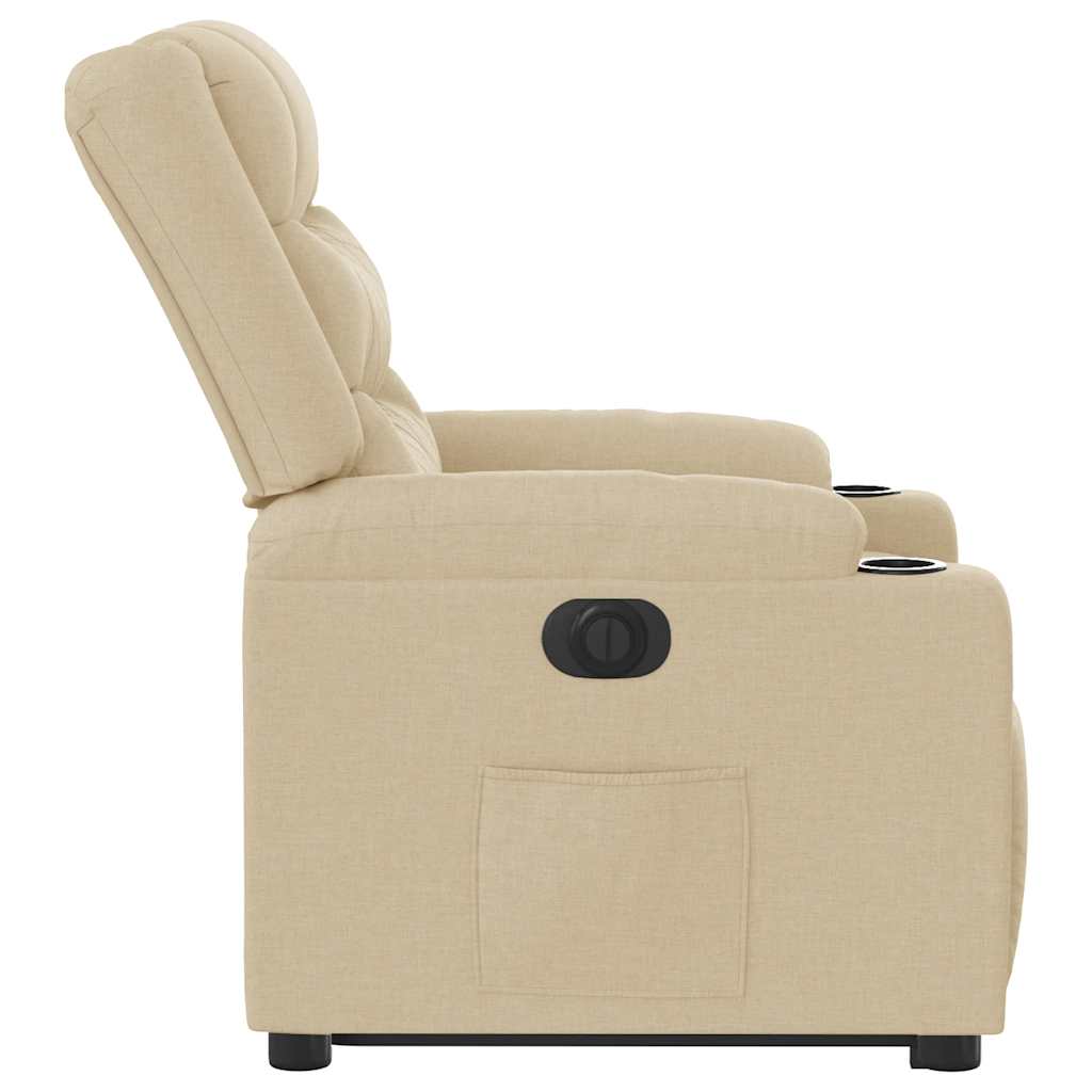 Fauteuil inclinable électrique crème tissu - XIOS