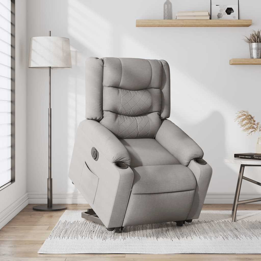Fauteuil inclinable électrique gris nuage tissu - XIOS