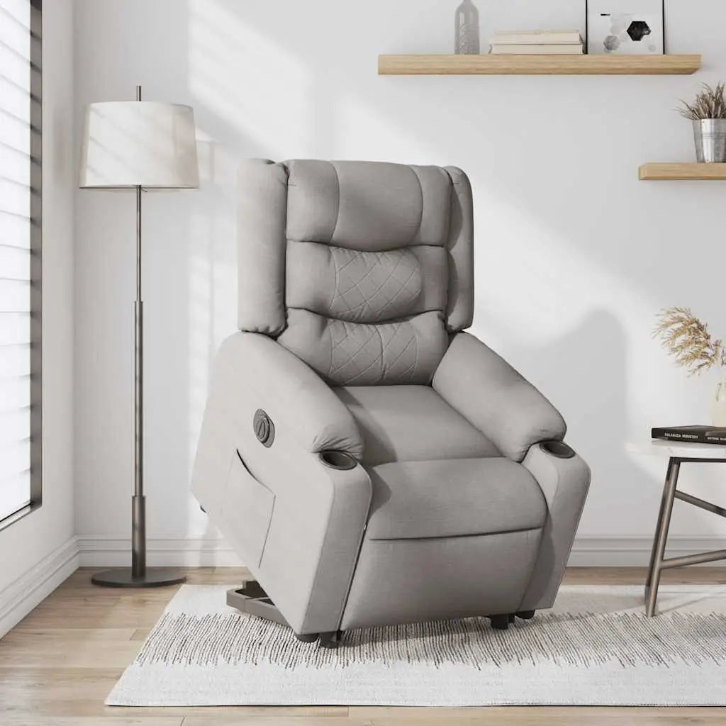 Fauteuil inclinable électrique gris nuage tissu - XIOS