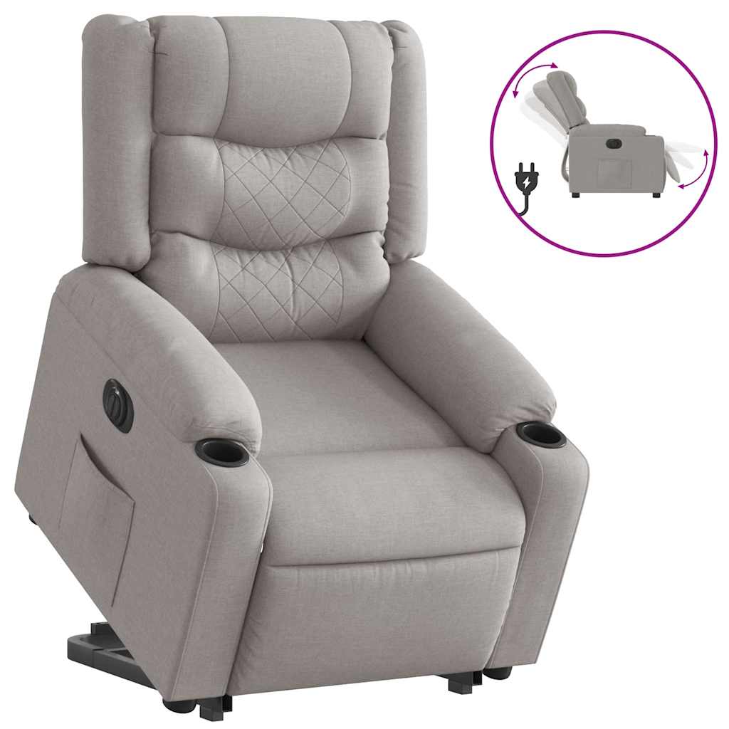 Fauteuil inclinable électrique gris nuage tissu