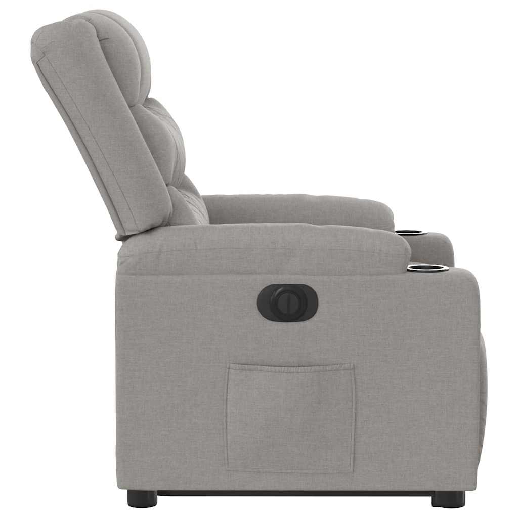 Fauteuil inclinable électrique gris nuage tissu