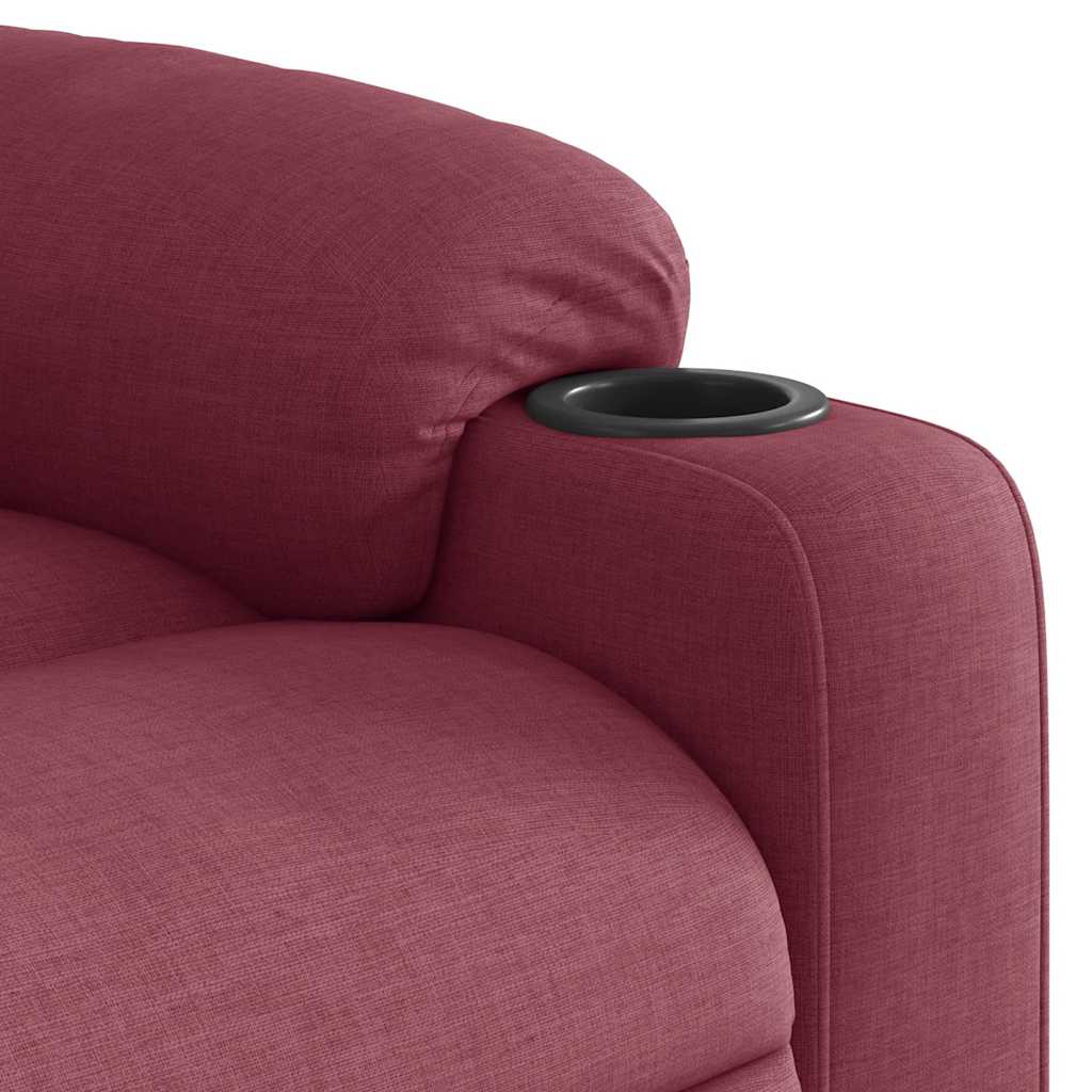 Fauteuil inclinable de massage électrique Rouge bordeaux Tissu