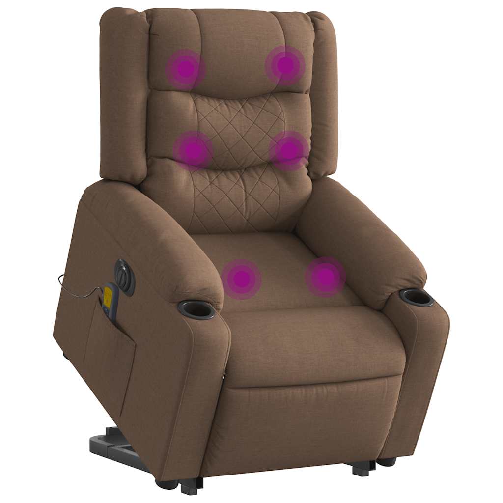 Fauteuil inclinable de massage électrique Marron Tissu - XIOS