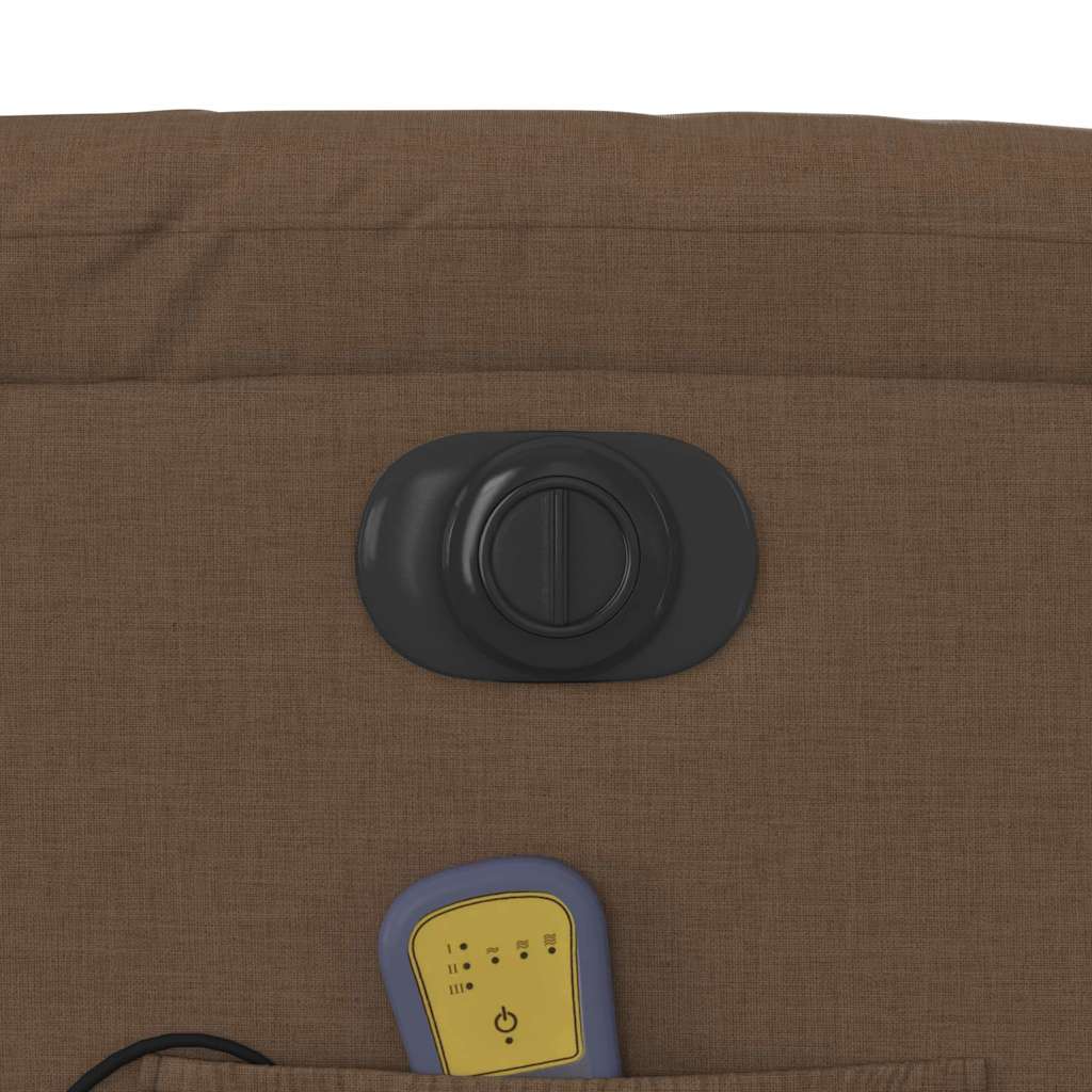 Fauteuil inclinable de massage électrique Marron Tissu