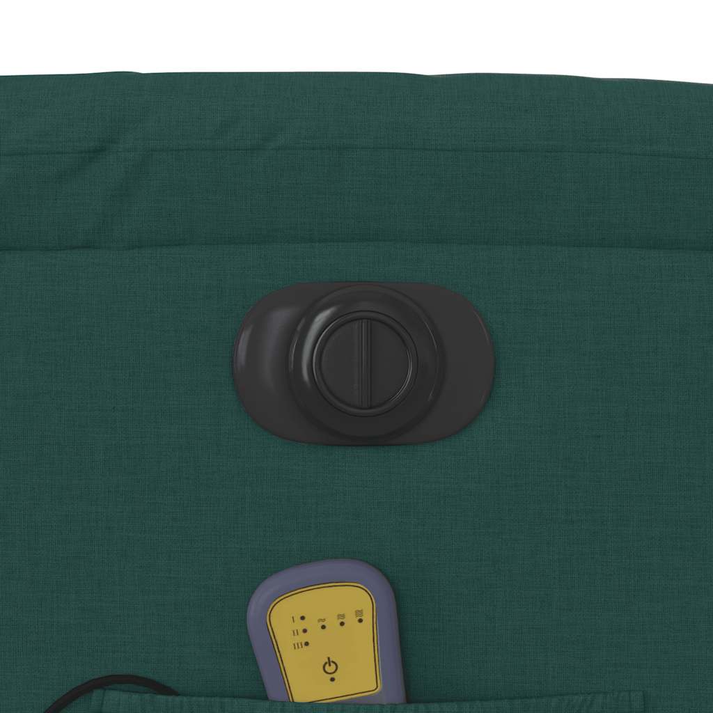 Fauteuil inclinable de massage électrique Vert foncé Tissu