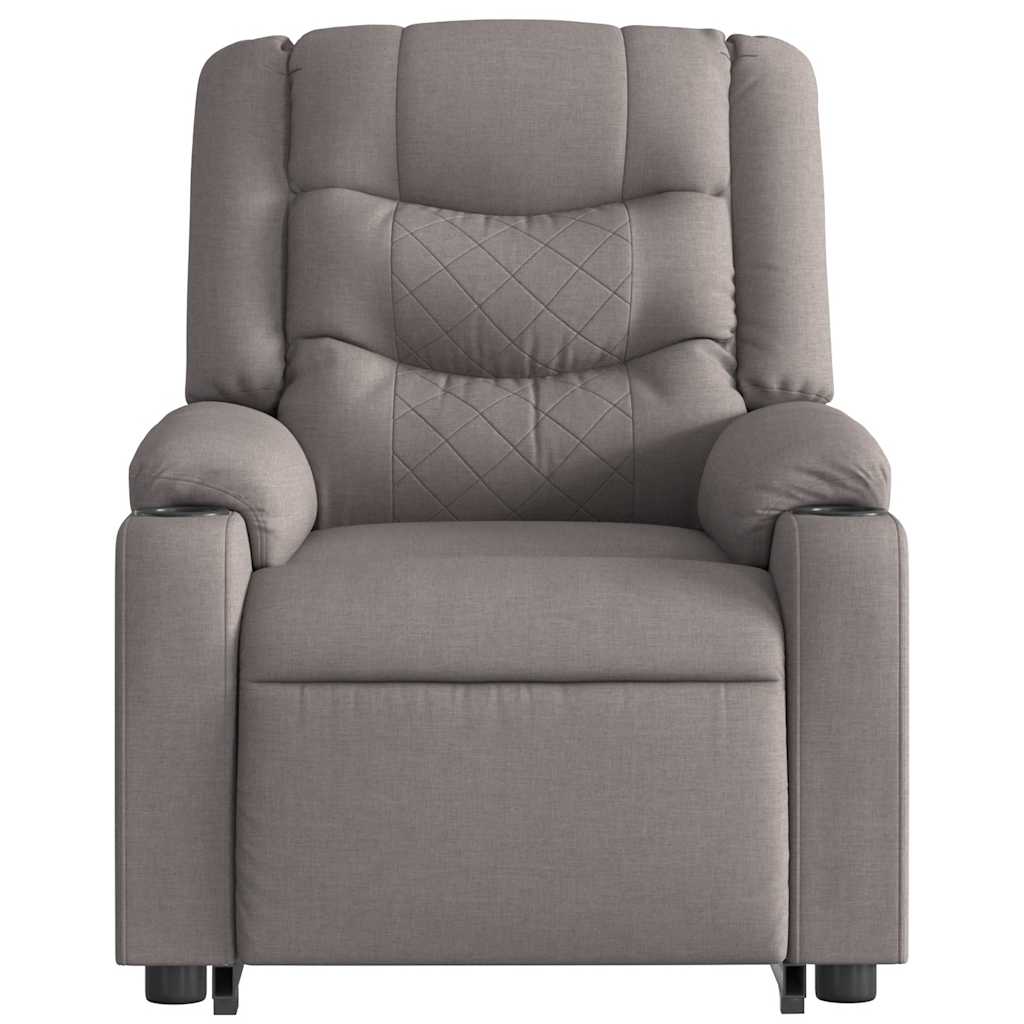 Fauteuil inclinable de massage électrique Taupe Tissu