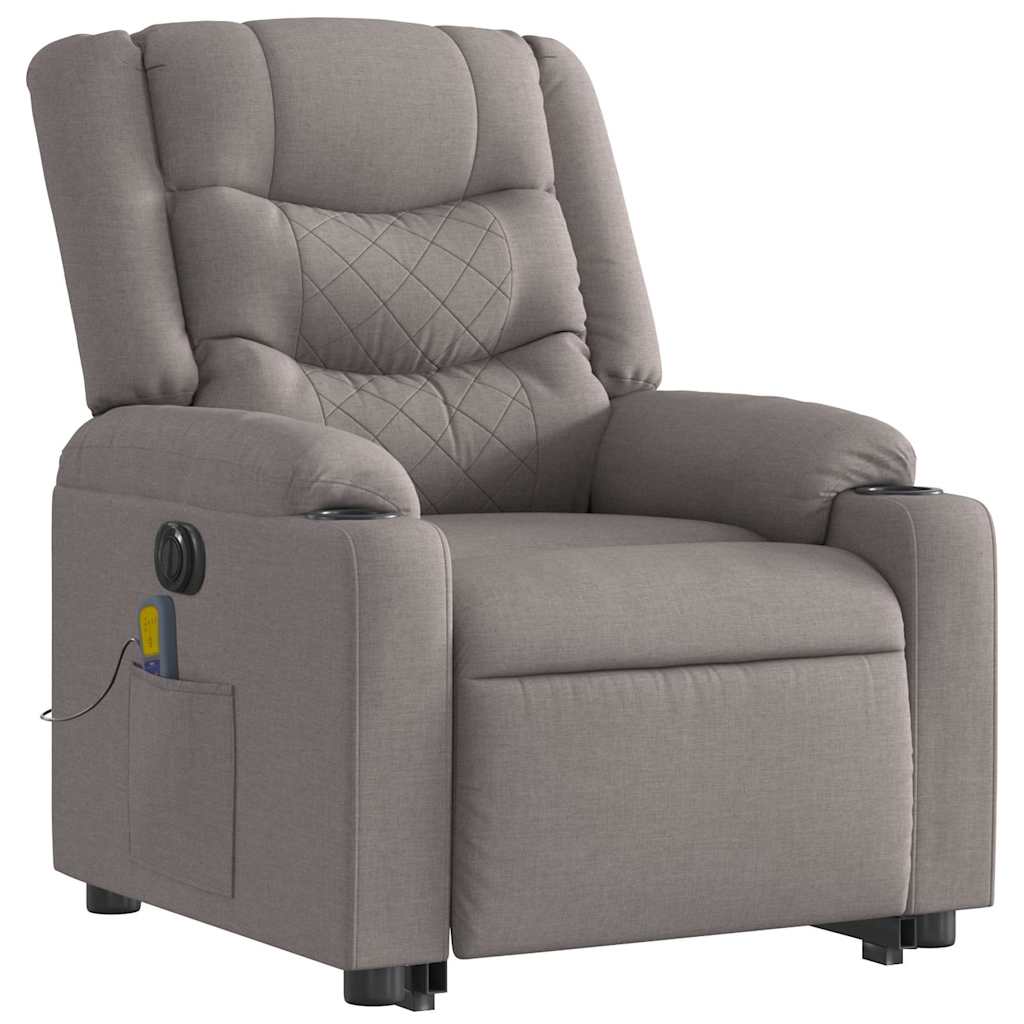 Fauteuil inclinable de massage électrique Taupe Tissu - XIOS