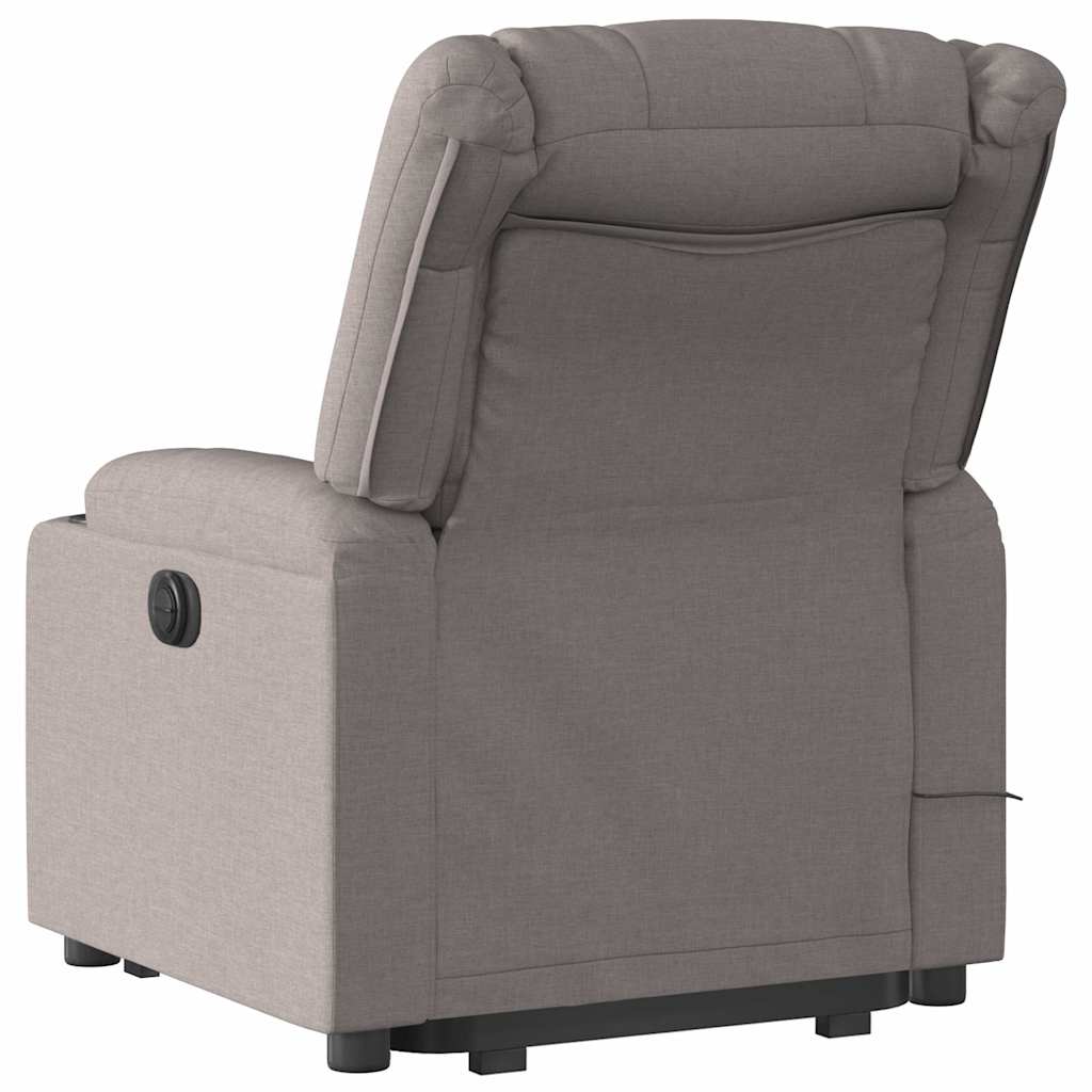 Fauteuil inclinable de massage électrique Taupe Tissu