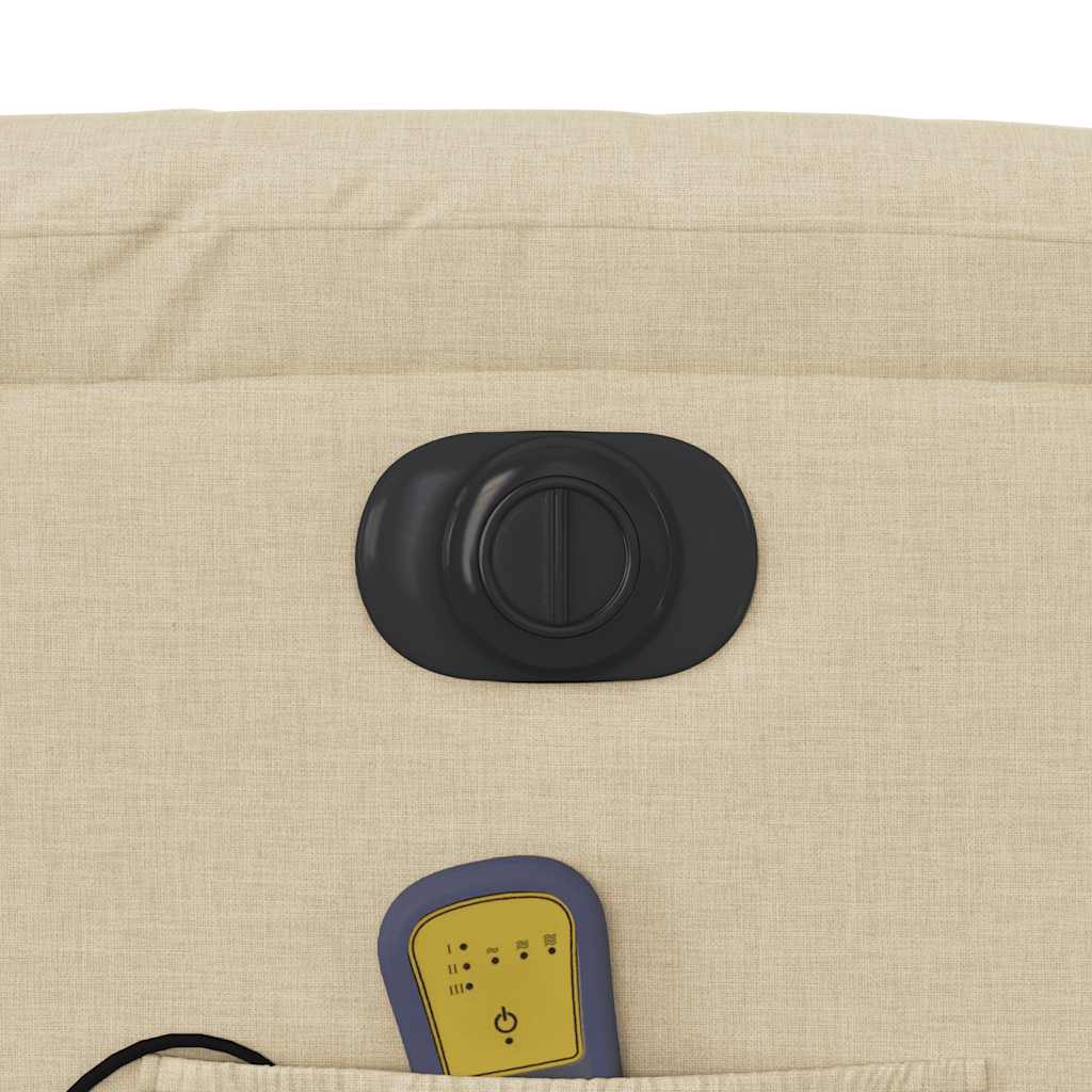 Fauteuil inclinable de massage électrique Crème Tissu