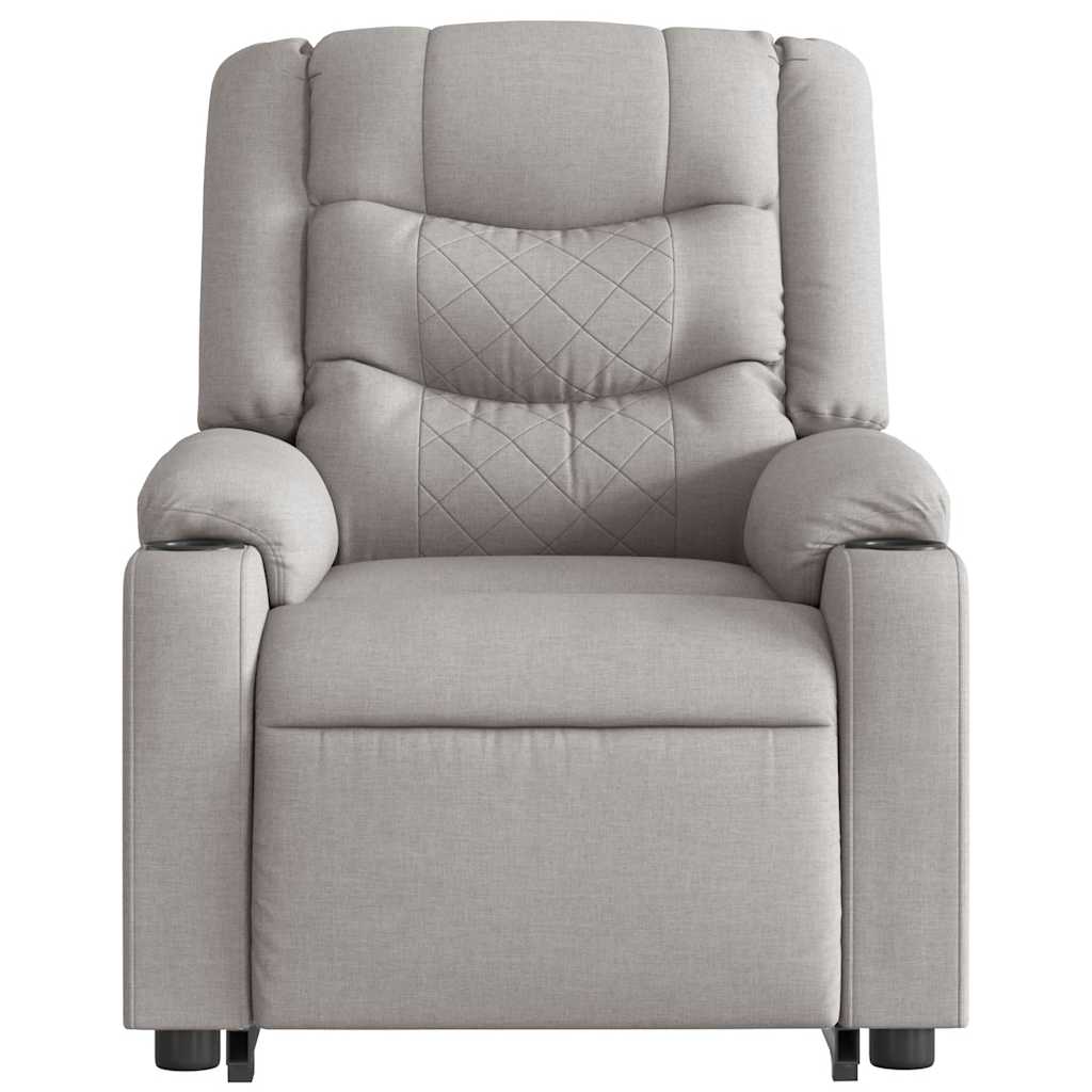Fauteuil inclinable de massage électrique gris nuage tissu - XIOS