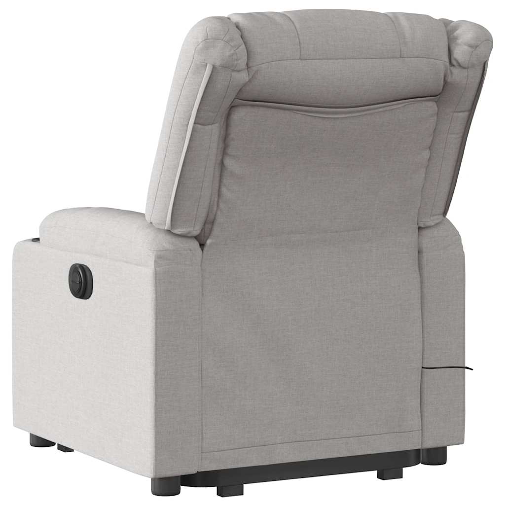 Fauteuil inclinable de massage électrique gris nuage tissu - XIOS