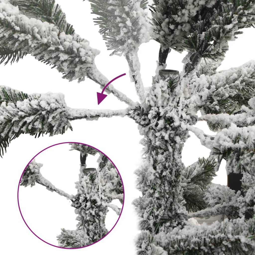 Sapin de Noël artificiel mince avec neige floquée 210 cm PVC/PE - XIOS