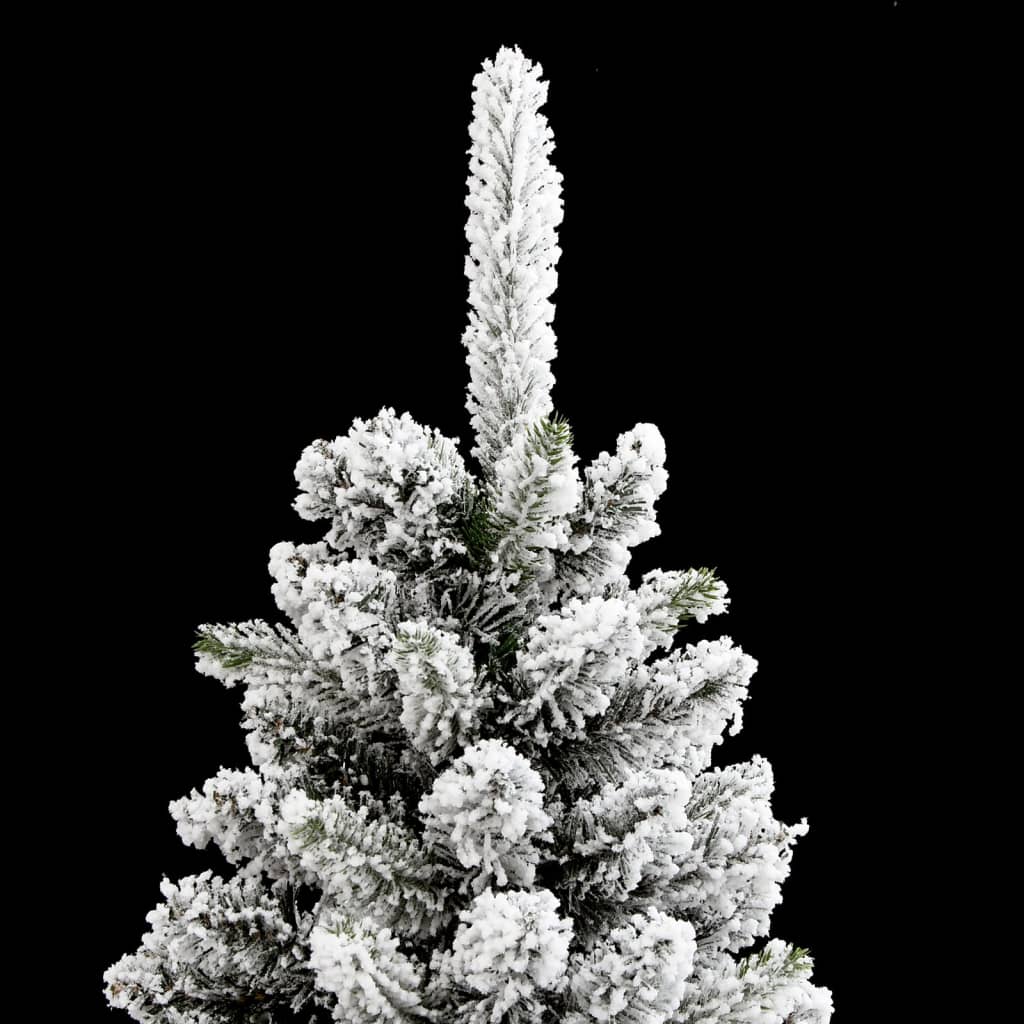 Sapin de Noël artificiel mince avec neige floquée 210 cm PVC/PE - XIOS