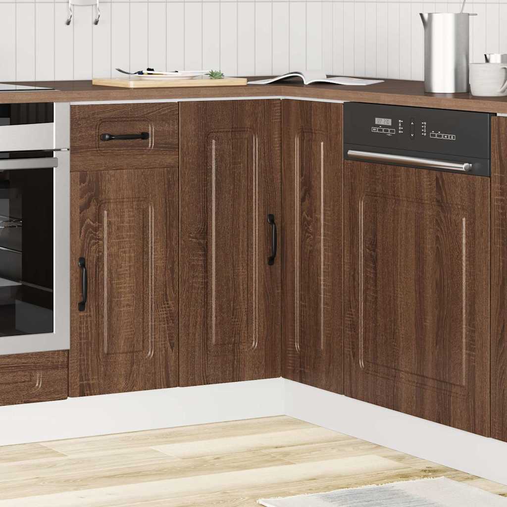 Armoire d'angle de cuisine Kalmar chêne marron bois ingénierie - XIOS
