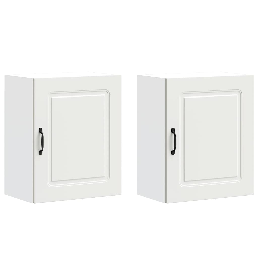 Armoires murales de cuisine 2pcs Kalmar blanc bois d'ingénierie - XIOS