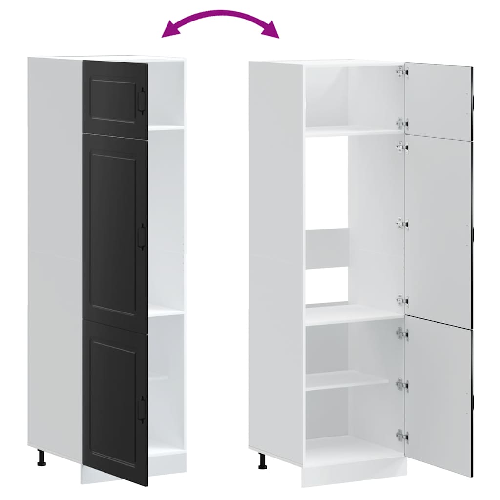Armoire de cuisine Kalmar noir bois d'ingénierie - XIOS