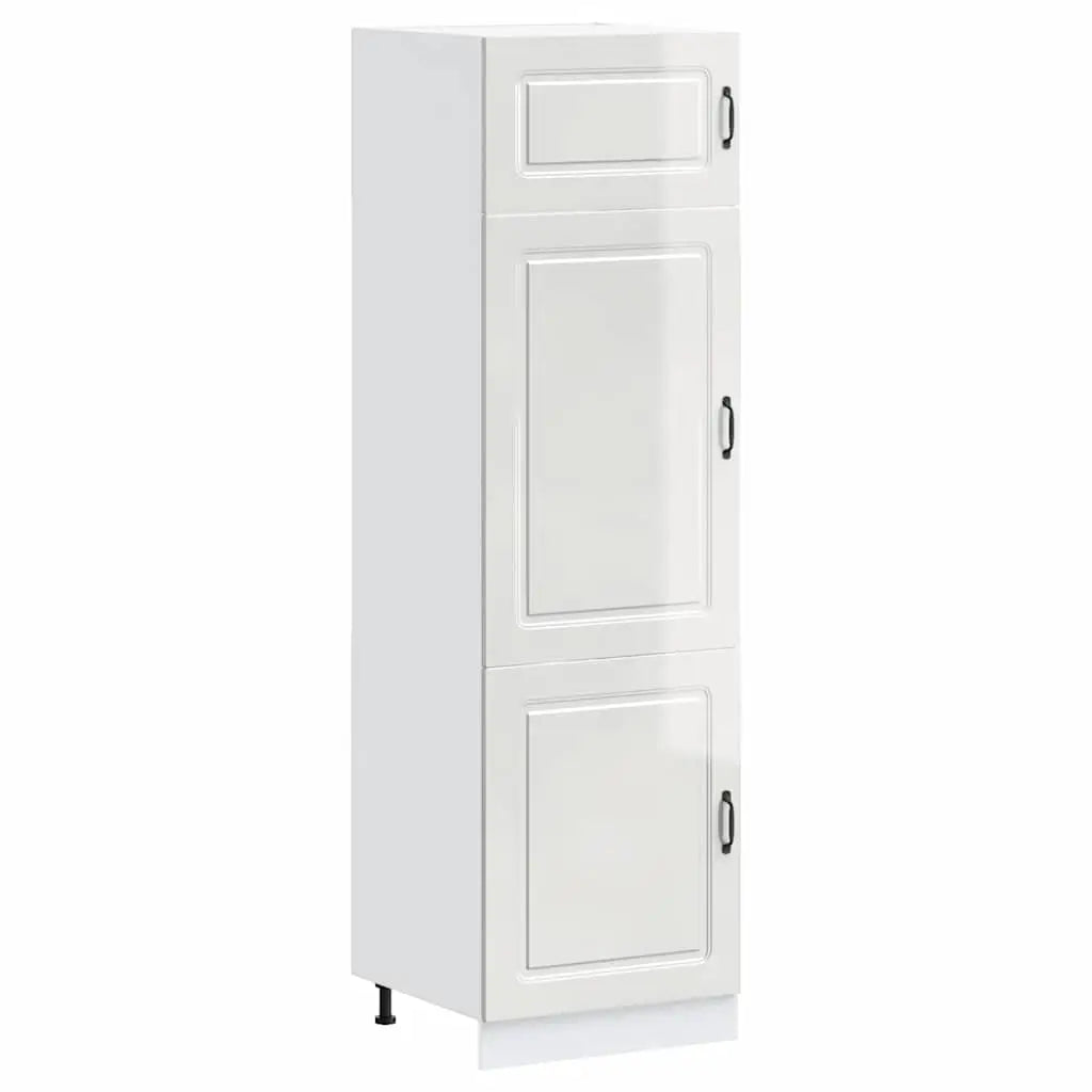 Armoire de cuisine Kalmar blanc brillant bois d’ingénierie - XIOS