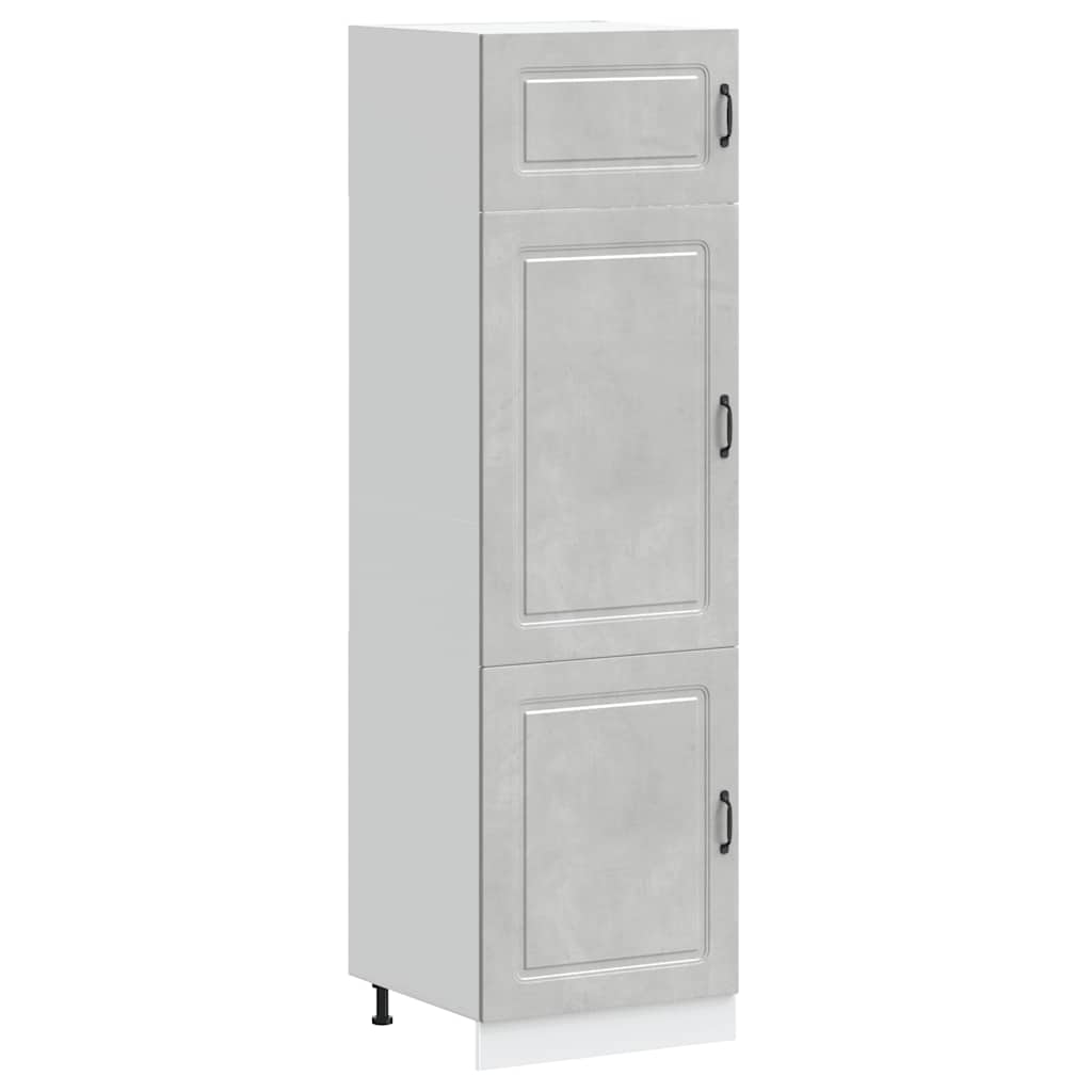 Armoire de cuisine Kalmar gris béton bois d'ingénierie