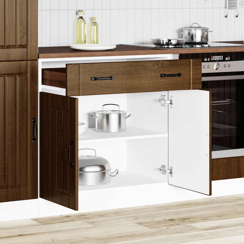 Armoire de cuisine Lucca chêne marron bois ingénierie - XIOS