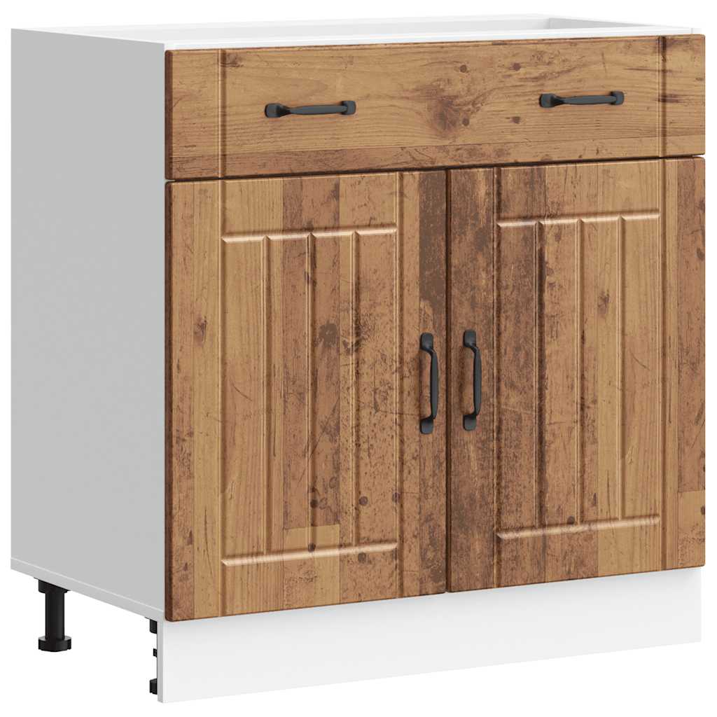 Armoire de cuisine Lucca vieux bois bois ingénierie - XIOS