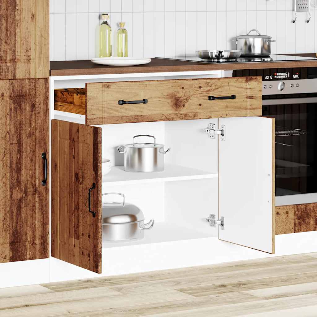 Armoire de cuisine Lucca vieux bois bois ingénierie - XIOS