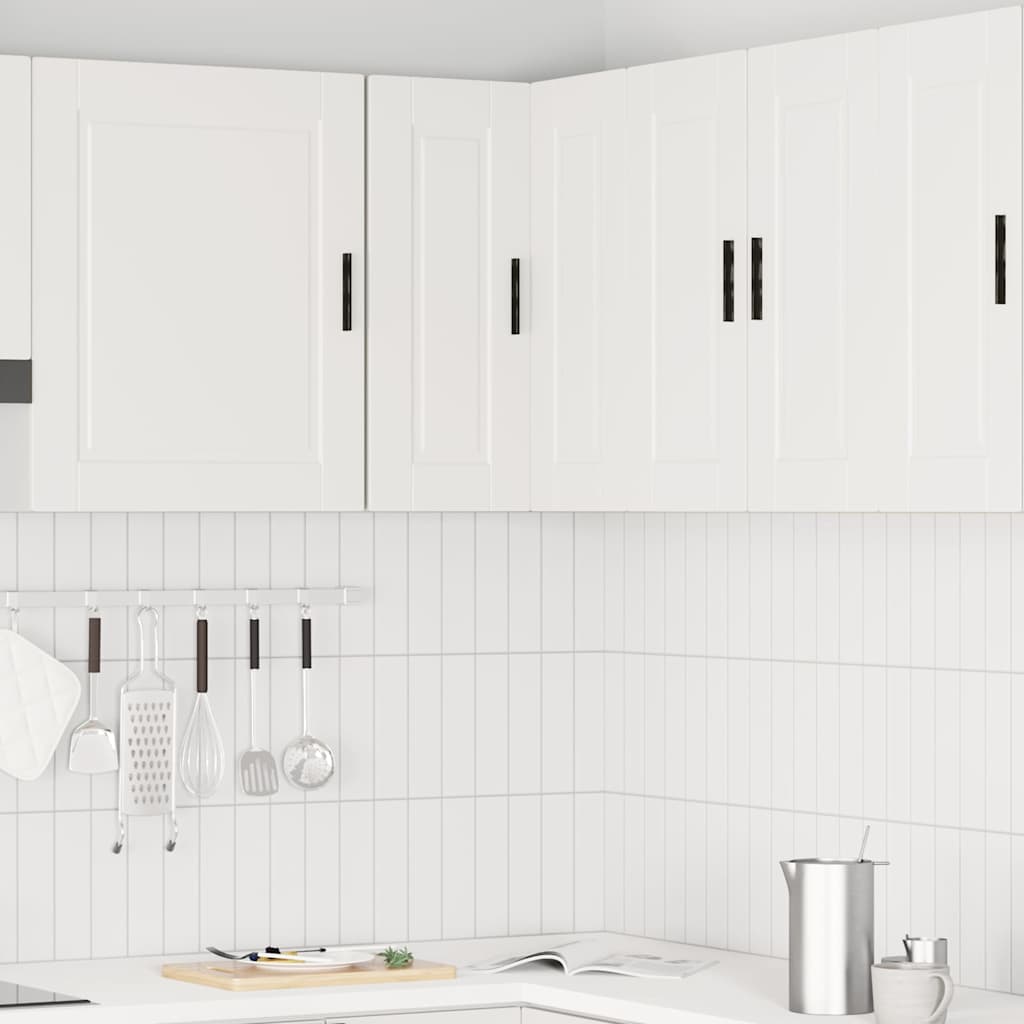 Armoire d'angle murale de cuisine Porto blanc bois d'ingénierie - XIOS