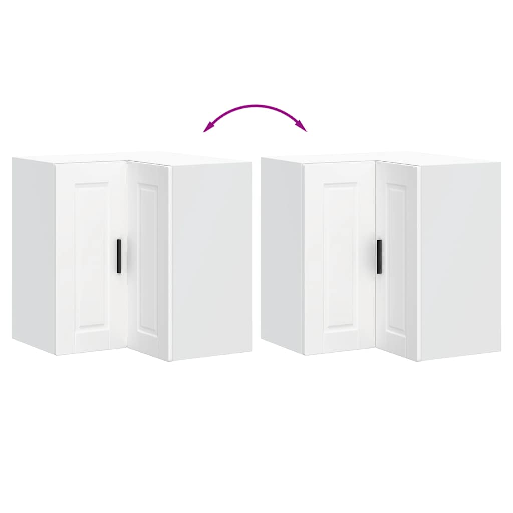 Armoire d'angle murale de cuisine Porto blanc bois d'ingénierie - XIOS