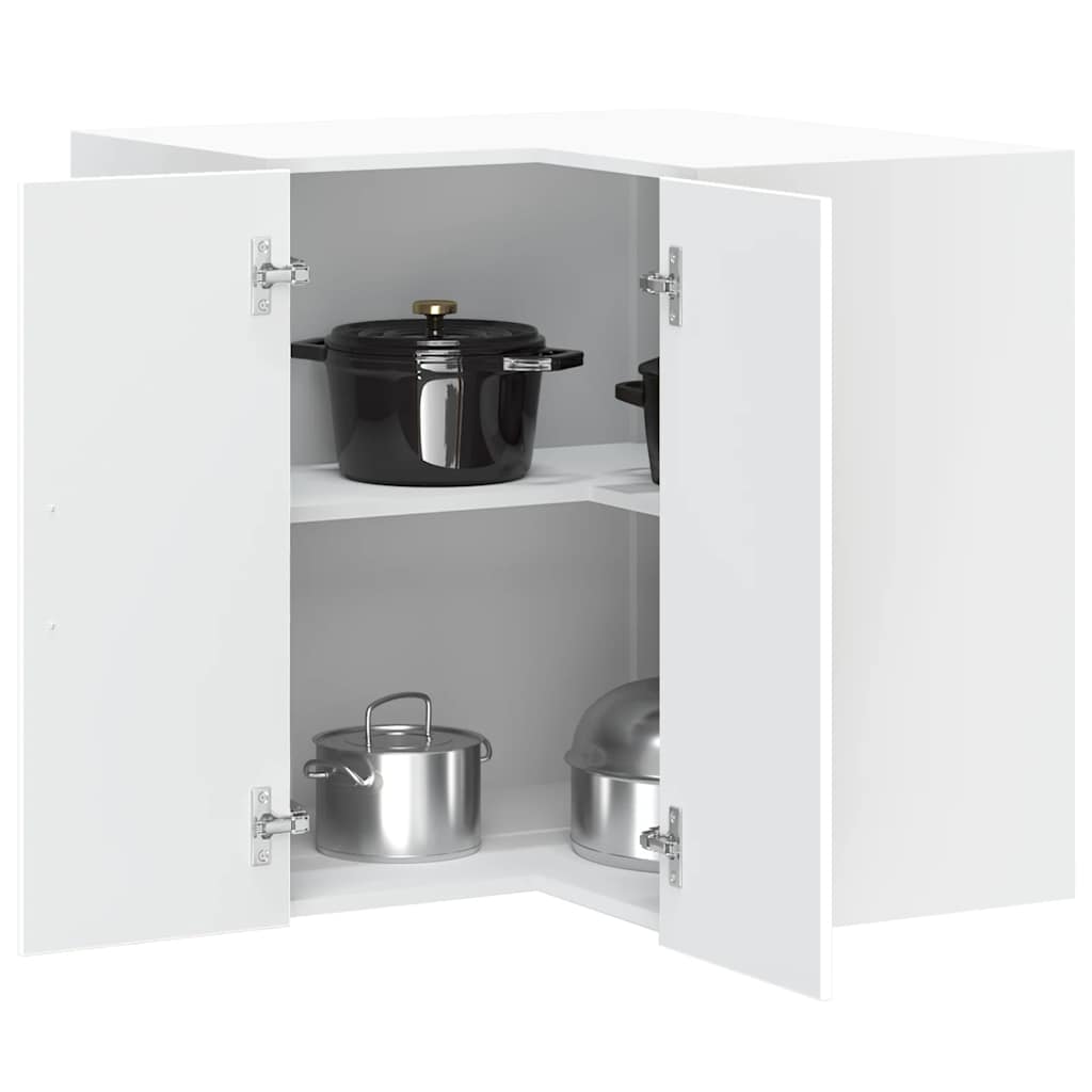Armoire d'angle murale de cuisine Porto blanc bois d'ingénierie - XIOS