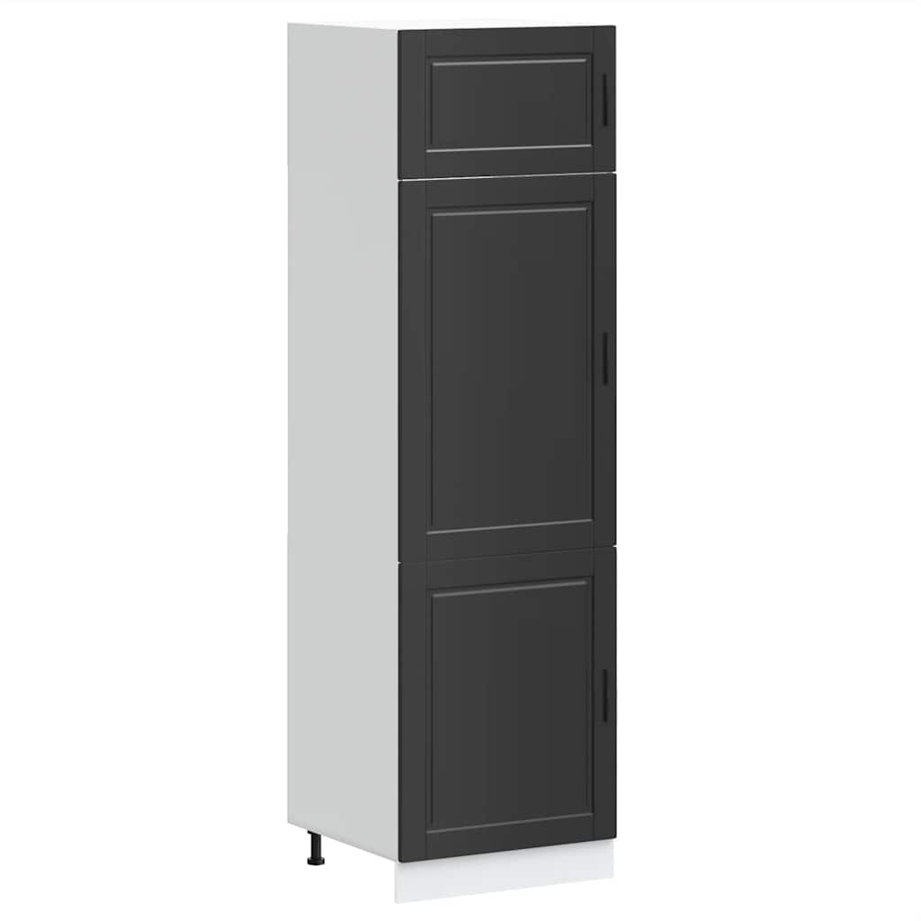 Armoire de cuisine Porto noir bois d'ingénierie - XIOS