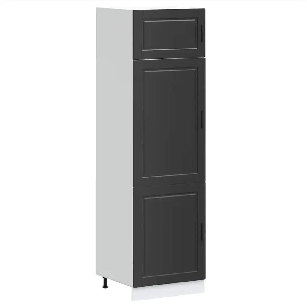 Armoire de cuisine Porto noir bois d’ingénierie - XIOS