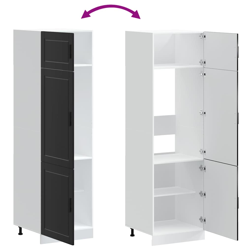 Armoire de cuisine Porto noir bois d'ingénierie - XIOS