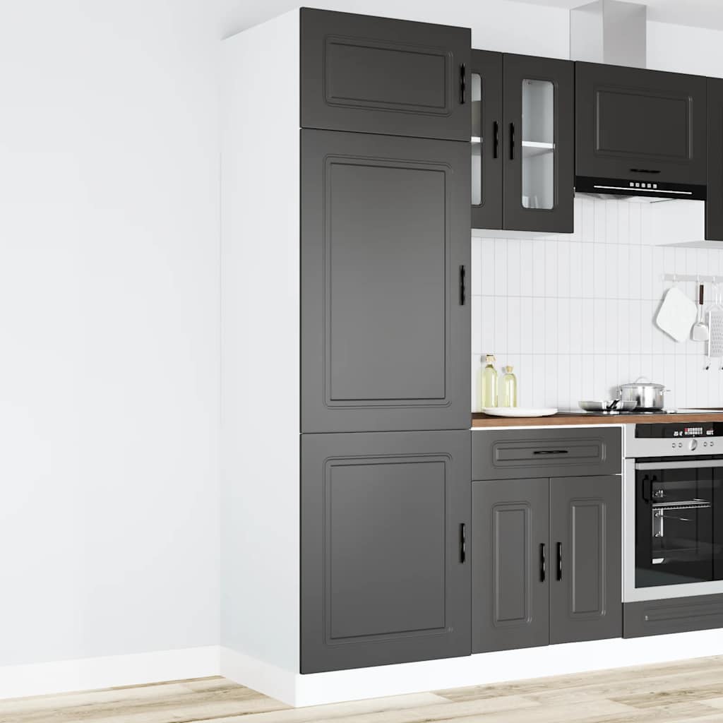 Armoire de cuisine Porto noir bois d'ingénierie - XIOS