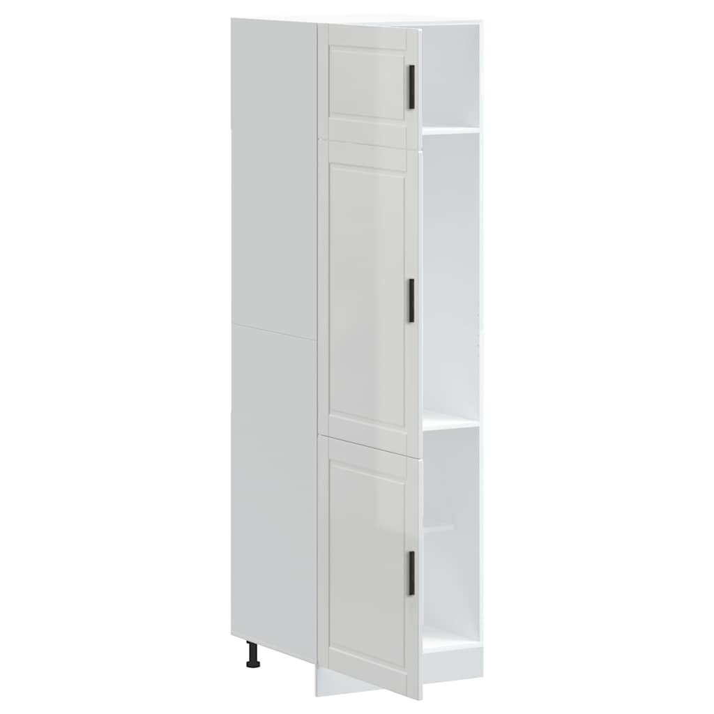 Armoire de cuisine Porto blanc brillant bois d'ingénierie - XIOS