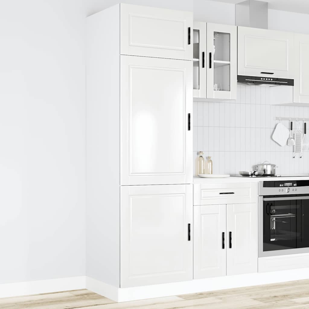 Armoire de cuisine Porto blanc brillant bois d'ingénierie - XIOS
