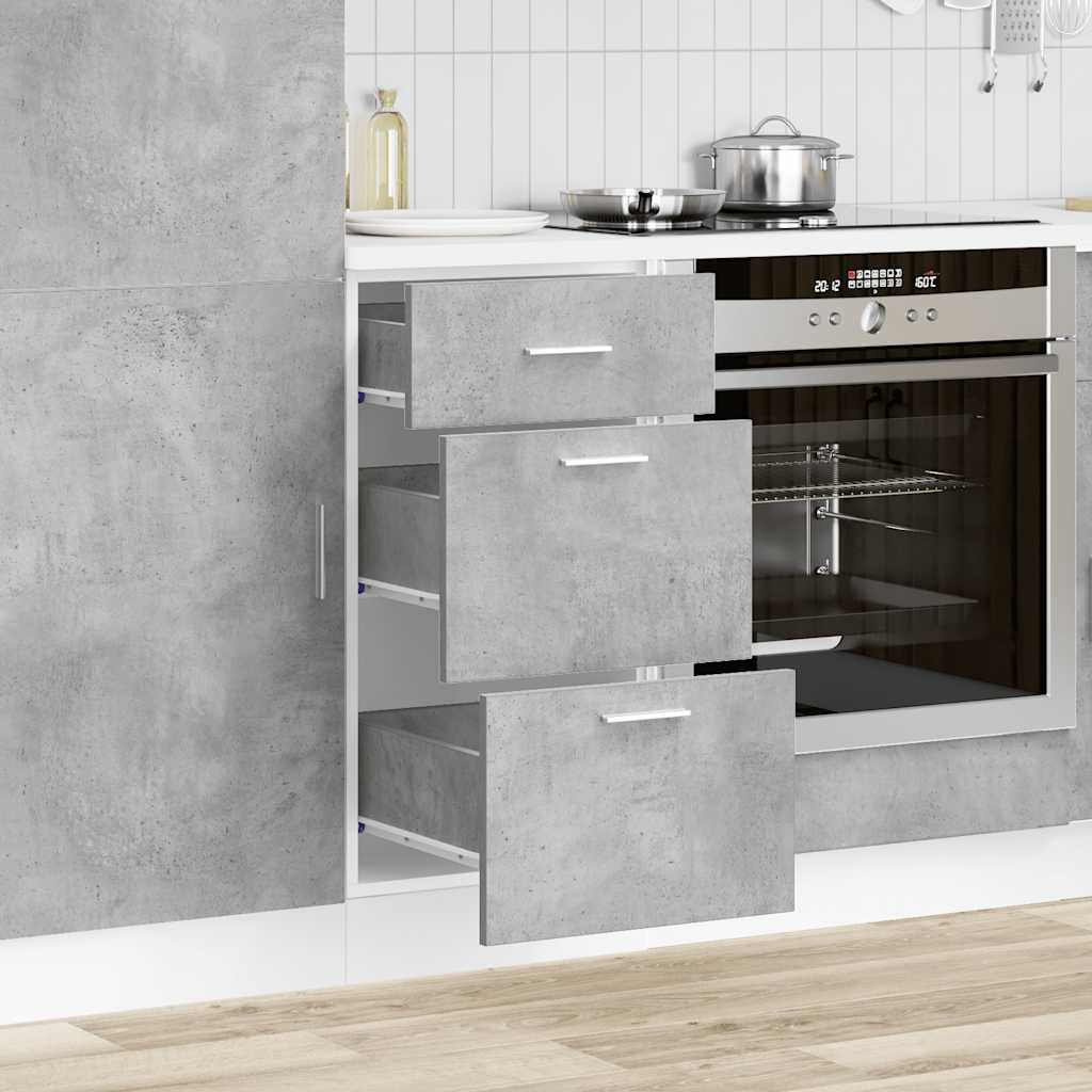 Meuble bas "Lyon" Gris béton 40 x 46 x 81,5 cm Bois d'ingénierie - XIOS