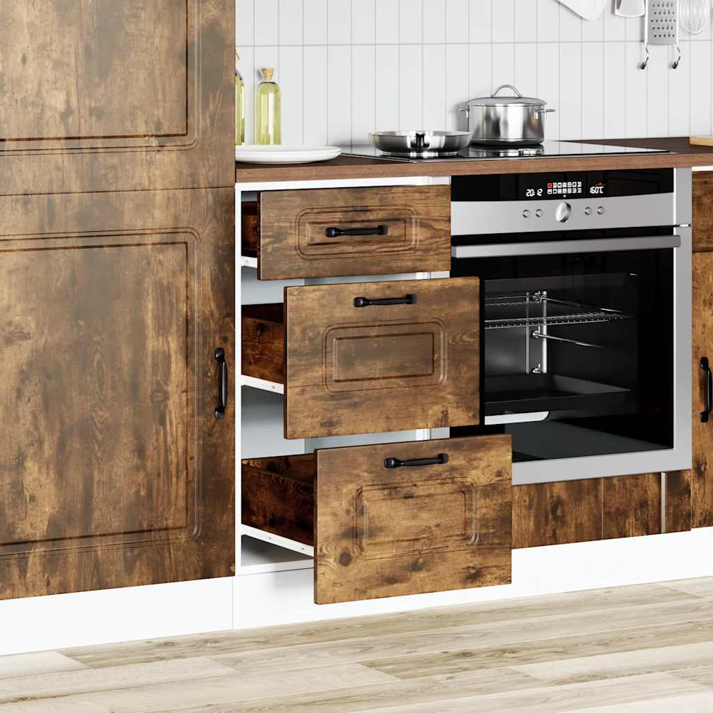 Armoire de cuisine Kalmar chêne fumé bois d'ingénierie - XIOS